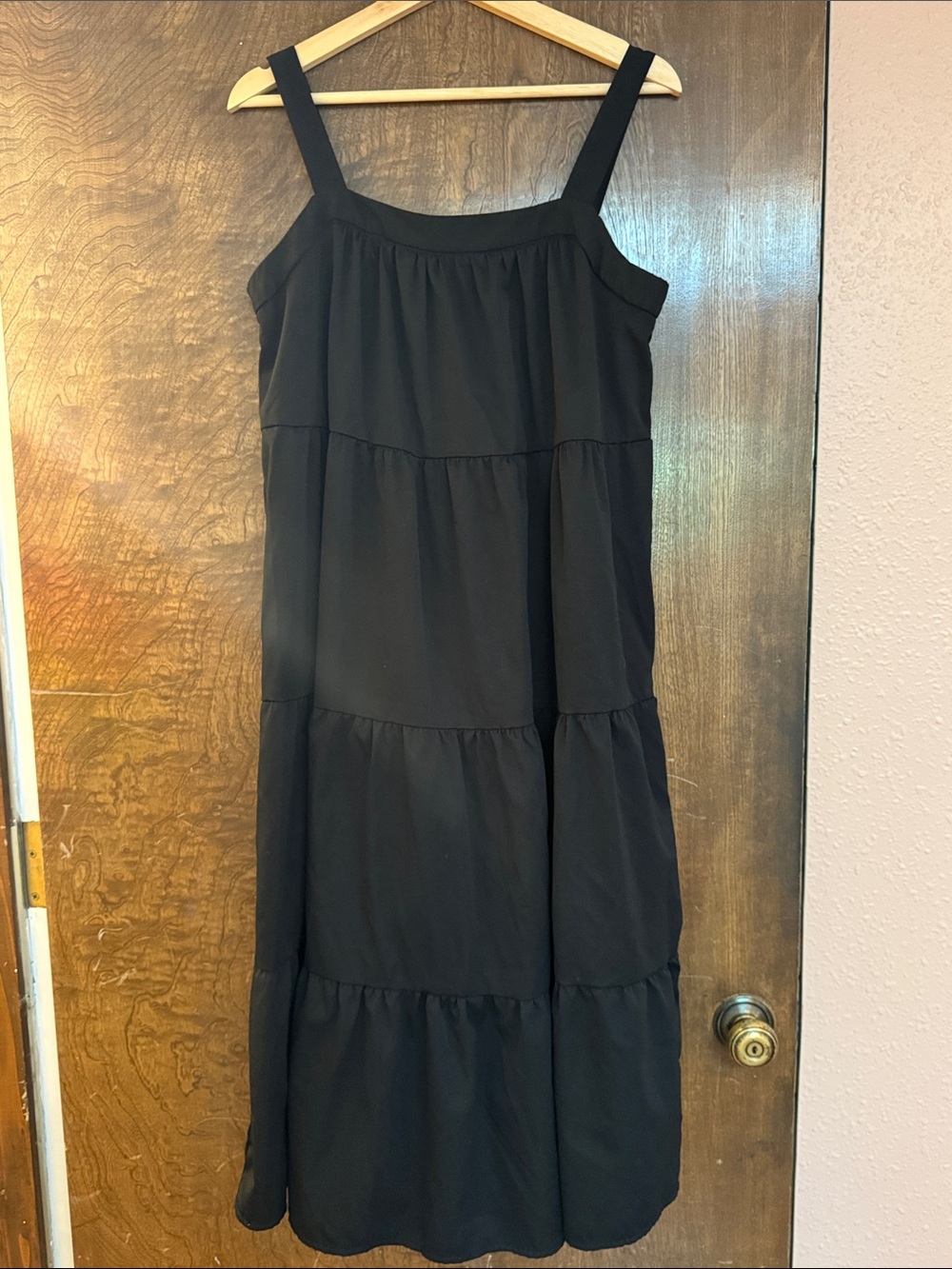 SHEIN Black Tiered Strap Sundress